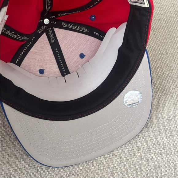Mitchell & Ness Philadelphia 76ers Red and Blue Hat - Picture 8 of 8
